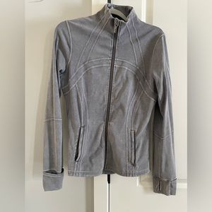 Lulu Lemon grey stone washed zip up athletic top